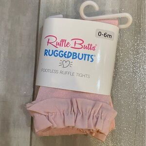 NWT RuffleButts Ballet Pink Pull-On Solid Footless Ruffled Tights, 0-6 months